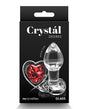 Crystal Desires Glass Heart Gem Butt Plug Small - Red by Crystal