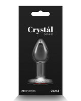 Crystal Desires Small Glass Heart Butt Plug — Red