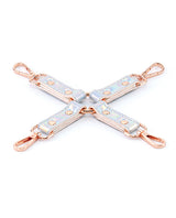 Cosmo Bondage Holographic Rainbow Vinyl Hogtie with Rose Gold Hardware