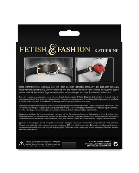 Fetish & Fashion Katherine Ball Gag, Red PU Strap