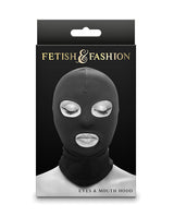 Fetish & Fashion Eyes and Mouth Hood — Black, One Size