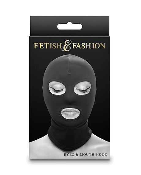 Fetish & Fashion Eyes and Mouth Hood — Black, One Size