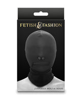Fetish & Fashion Zippered Mouth Hood — Black