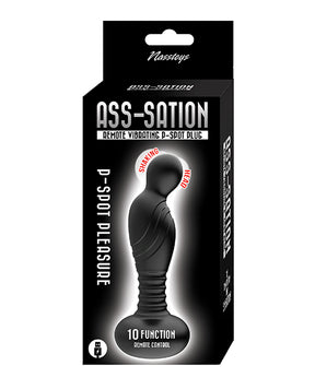 Ass-sation Remote Vibrating P Spot Plug - Black by Ass-sation