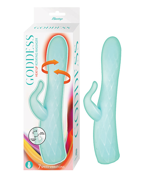 Goddess Heat-up & Rotating Vibrator - Aqua by Goddess