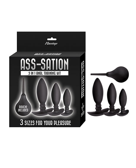 Ass-sation 3-in-1 Training Kit Douche Included - Black by Ass-sation