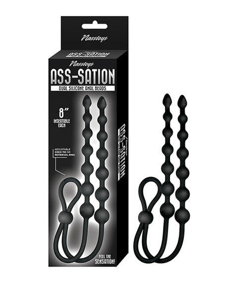 Ass-sation Dual-Ended Anal Beads - Black by Ass-sation