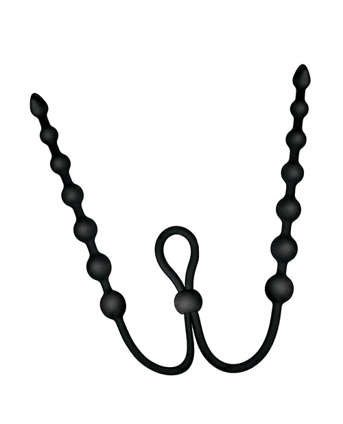 Ass-sation Dual-Ended Anal Beads - Black by Ass-sation