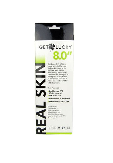 Real Skin 8" Dual Layer Dildo - Dark Brown