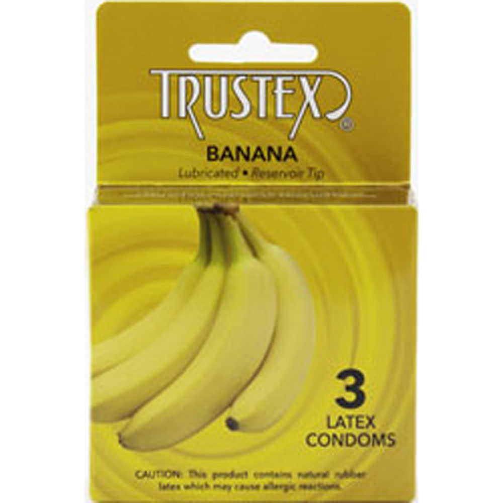 Paradise Marketing Trustex Banana Flavored Lubricated Condoms — 3 Pack - AL-4025