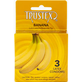 Paradise Marketing Trustex Banana Flavored Lubricated Condoms — 3 Pack - AL-4025