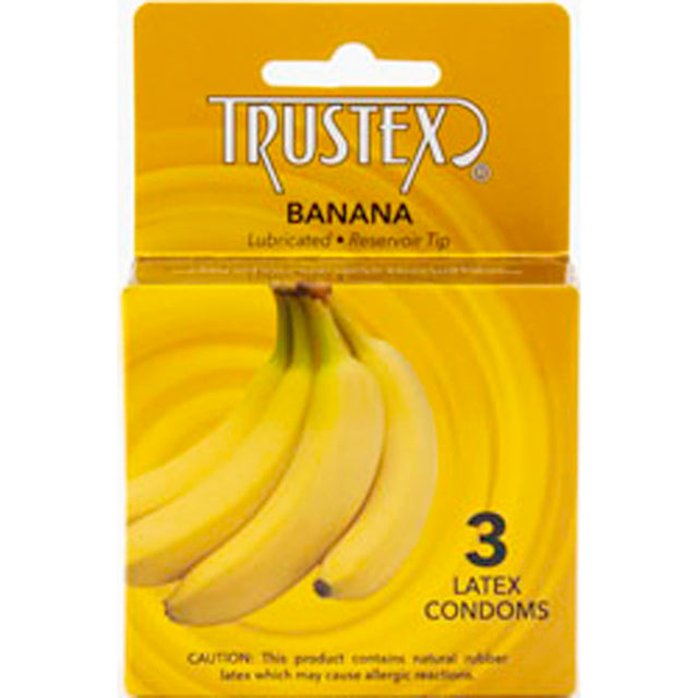 Paradise Marketing Trustex Banana Flavored Lubricated Condoms — 3 Pack - AL-4025