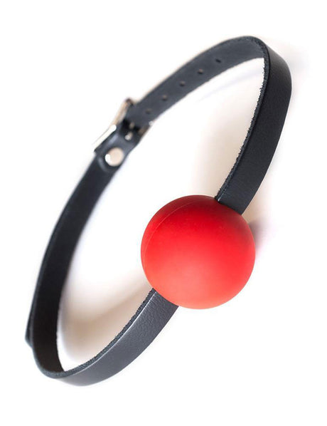 KinkLab Red Silicone Ball Gag — 1.625 in Ball, Adjustable Strap - KL-961