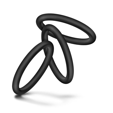 Blush Performance Pure Silicone Cock Rings — 3 Pack, Large, Black - BL-72815