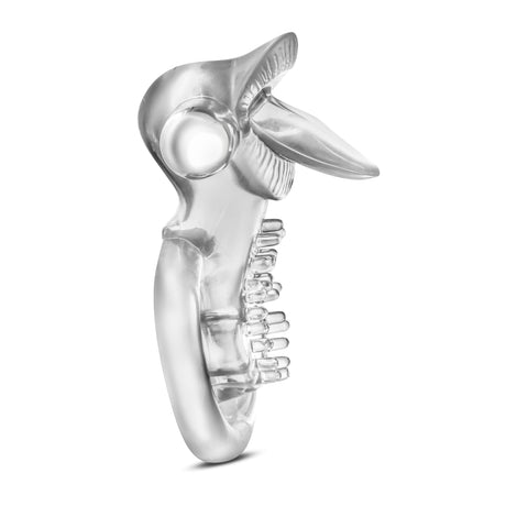 Blush Stay Hard 10-Function Vibrating Tongue Ring — Clear (8.89 x 6.35 cm) - BL-66912