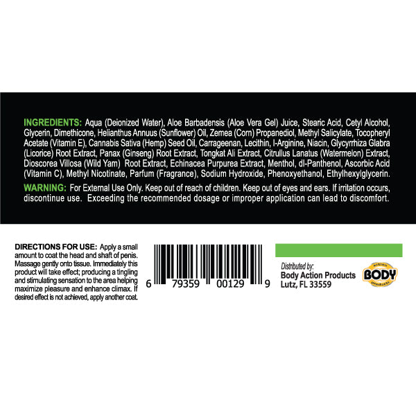 Body Action Hempleasure for Men — 50 Sample Packets (Fish Bowl Display) - BA-HMPFMSPDJ
