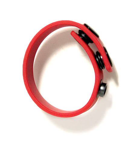 Rascal Boneyard Silicone Cock Strap, 3-Snap — Red - BY-0302
