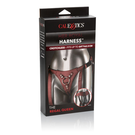 CalExotics Her Royal Harness — Regal Queen Crotchless Harness, Red - SE1563203