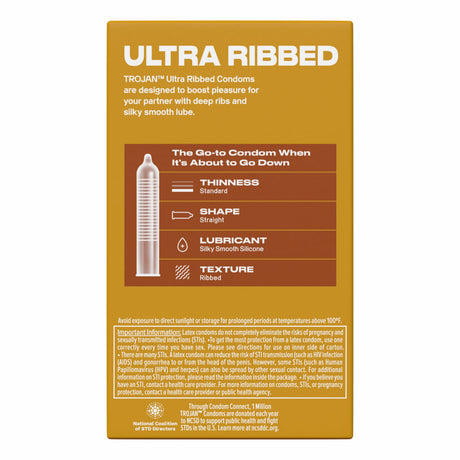 Trojan Stimulations Ulta Ribbed - 12 Pack