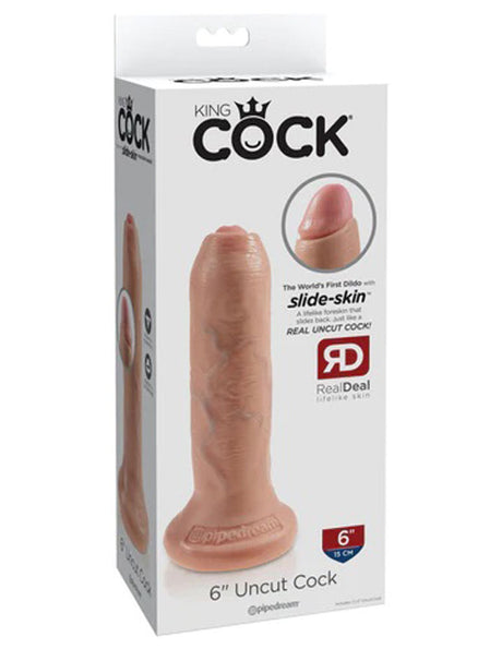 Pipedream King Cock 6 Inch Uncut Dildo - Light - PD5560-21