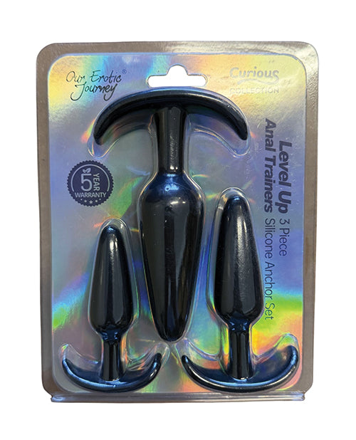Curious Level Up Anal Trainers — 3‑Piece Silicone Anchor Set