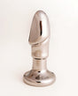 Cristal Black Opal Anal Glass Dildo Vibe - Gun Metal by Cristal