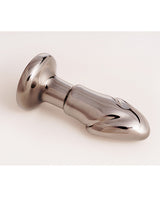 Cristal Black Opal Glass Anal Dildo with Rechargeable Vibe — Gun Metal
