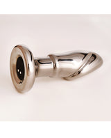 Cristal Black Opal Glass Anal Dildo with Rechargeable Vibe — Gun Metal
