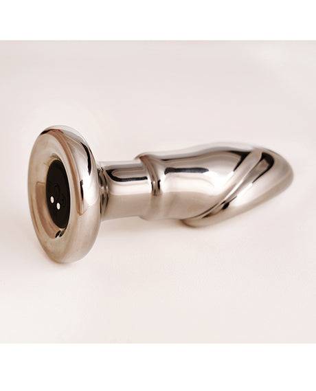 Cristal Black Opal Glass Anal Dildo with Rechargeable Vibe — Gun Metal