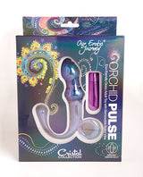 Cristal Orchid Pulse Glass Dildo w/Removable Bullet Vibe - Purple by Cristal