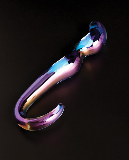 Cristal Blue Flame Curved Glass Dildo - Purple by Cristal