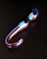 Cristal Blue Flame Curved Glass Dildo - Purple by Cristal