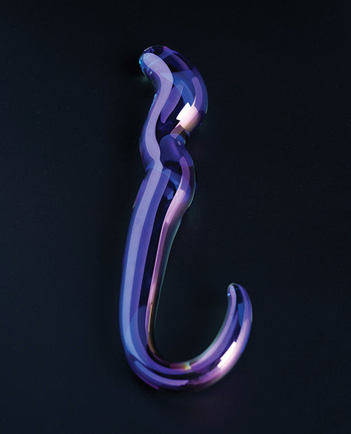 Cristal Blue Flame Curved Glass Dildo - Purple by Cristal