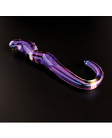 Cristal Blue Flame Curved Glass Dildo - Purple by Cristal