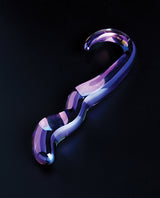 Cristal Blue Flame Curved Glass Dildo - Purple by Cristal