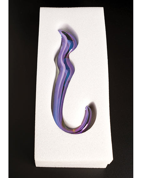 Cristal Blue Flame Curved Glass Dildo - Purple by Cristal