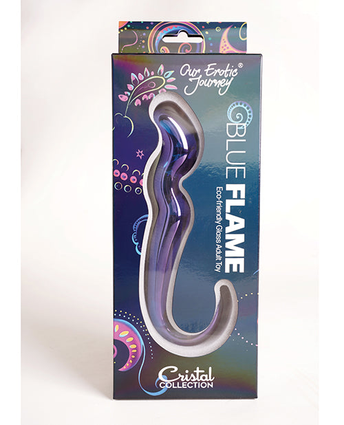 Cristal Blue Flame Curved Glass Dildo - Purple by Cristal