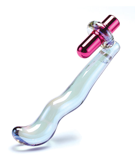 Cristal Twilight Glow Glass Dildo w/Clitoral Vibrator by Cristal