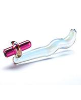 Cristal Twilight Glow Glass Dildo w/Clitoral Vibrator by Cristal
