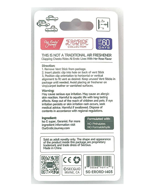 EroRide Clapping Cheeks Pheromone Infused Air Freshener - Rose by EroRide