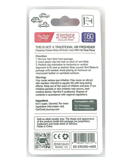 EroRide Clapping Cheeks Pheromone Infused Air Freshener - Rose by EroRide