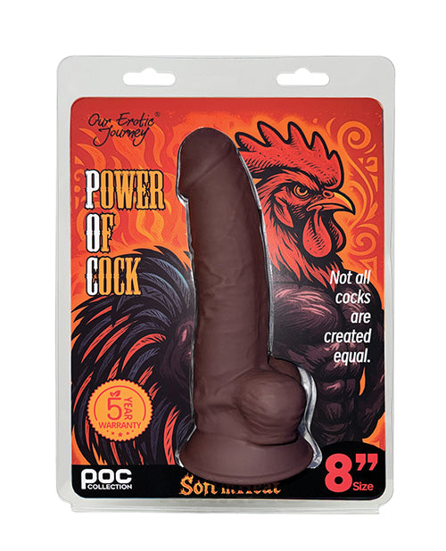 Power of Cock 8" Dildo - Dark Brown by Power of Cock