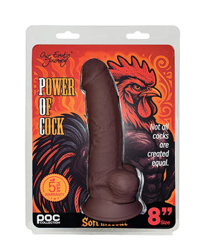 Power of Cock 8" Dildo - Dark Brown by Power of Cock