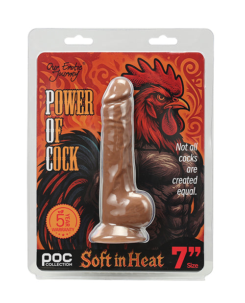 Power of Cock 7" Dildo - Dark Tan by Power of Cock