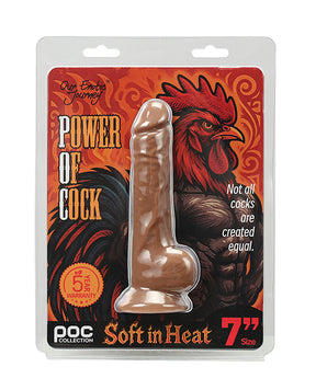 Power of Cock 7" Dildo - Dark Tan by Power of Cock