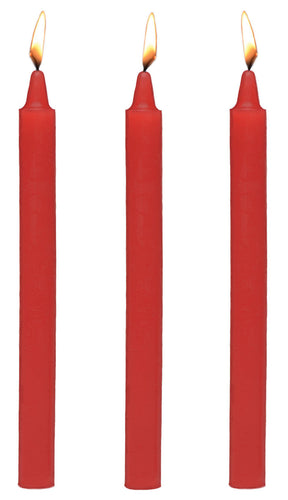 XR Brands Fetish Drip Candles, 3-Pack — Red (Paraffin Wax) - MS-AG364-RD