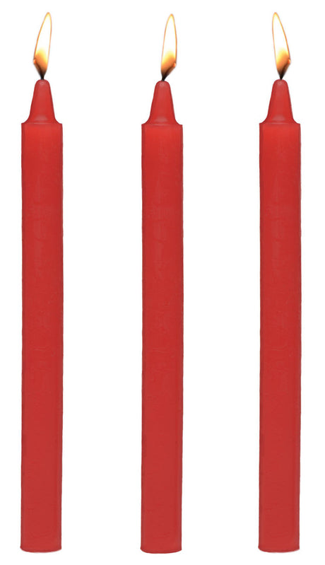 XR Brands Fetish Drip Candles, 3-Pack — Red (Paraffin Wax) - MS-AG364-RD