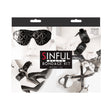 nsnovelties Sinful Bondage Kit — Wrist & Ankle Cuffs, Hogtie and Blindfold (Black) - NSN1219-03