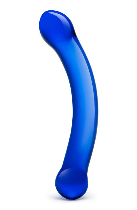 "6 Inch Curved G-Spot Blue Glass Dildo GLAS-147"