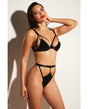 FETISH Excitement Unlined Underwire Vinyl Bra & Panty w/D-Ring & Metal Clasp Black LG by Fetish by Oh la la Cheri
